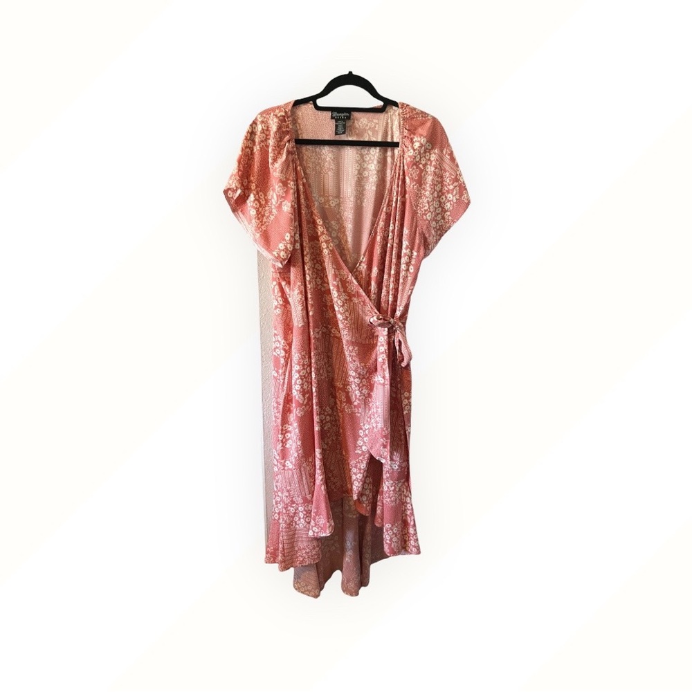 Wrangler Retro Dress XXL Dusty Rose Floral Wrap Dress